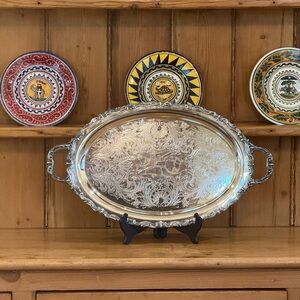 Beautiful Silver Oval Tray with Handles! ❤️